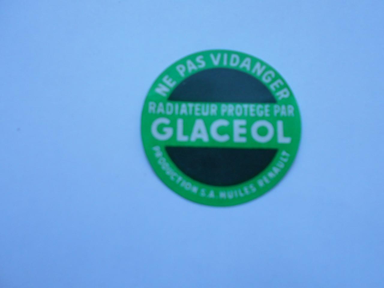 Etiquette Ronde Antigel Glaceol LesAnciennes.com