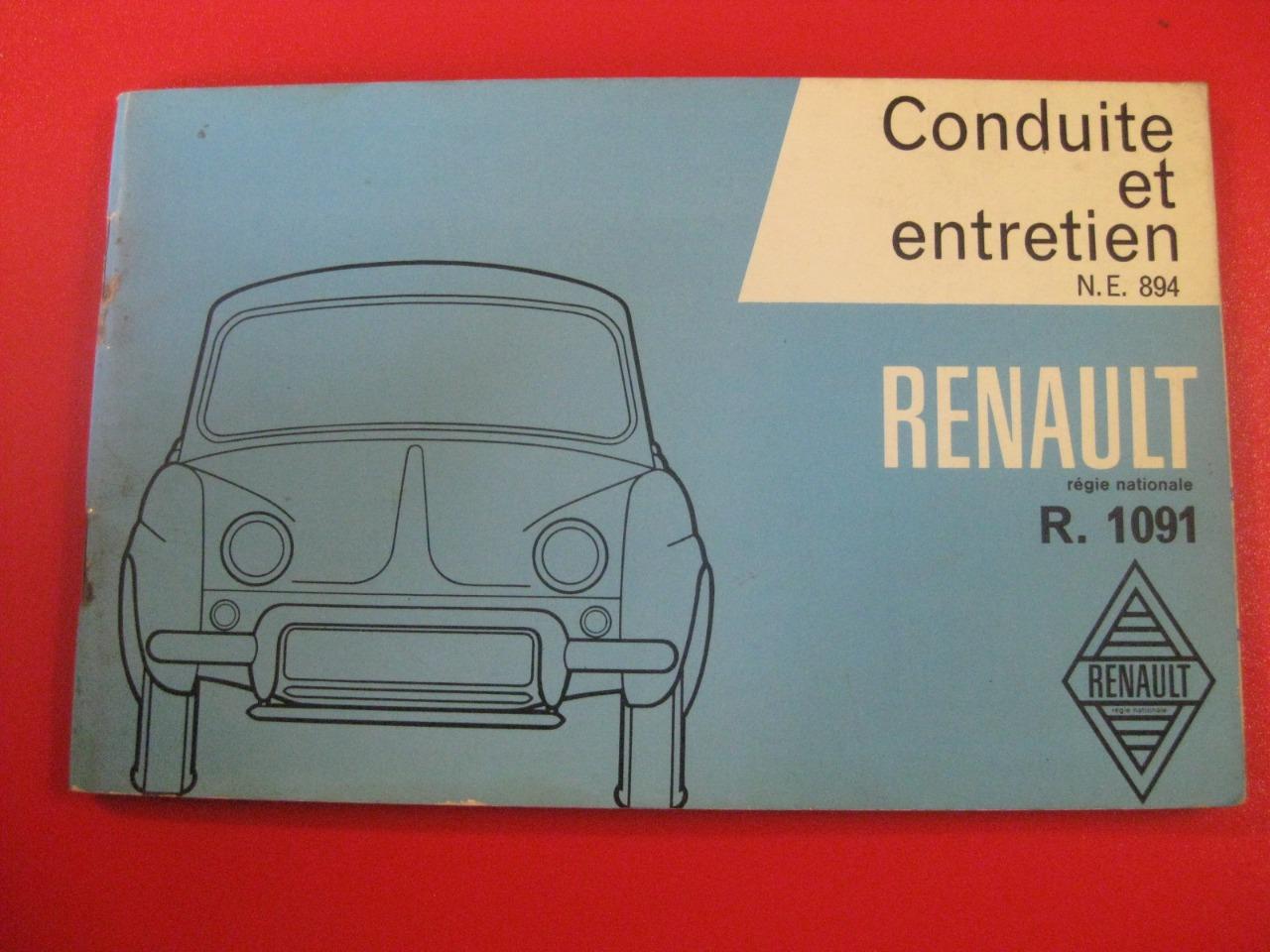 Renault Dauphine R 1091, Notice d'entretien LesAnciennes.com