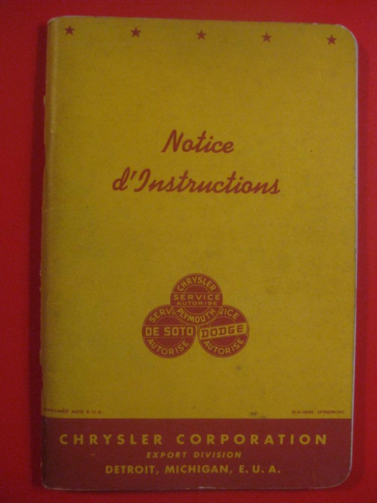 Manuel entretien Chrysler 1947 en français LesAnciennes.com