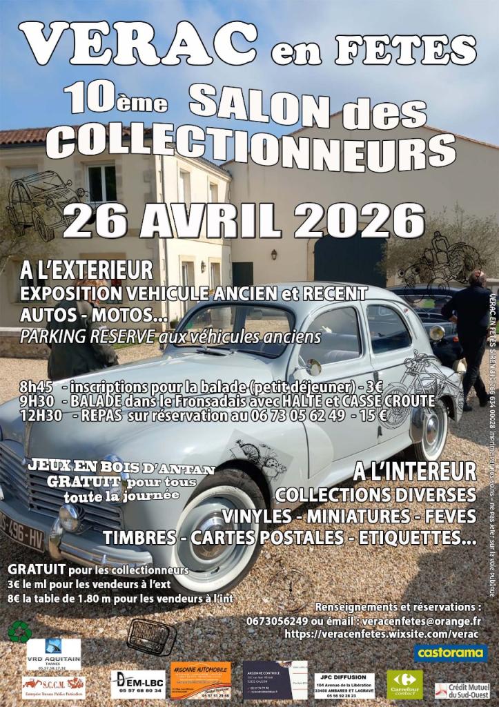 10ième SALON DES COLLECTIONNEURS A VERAC (33). LesAnciennes.com
