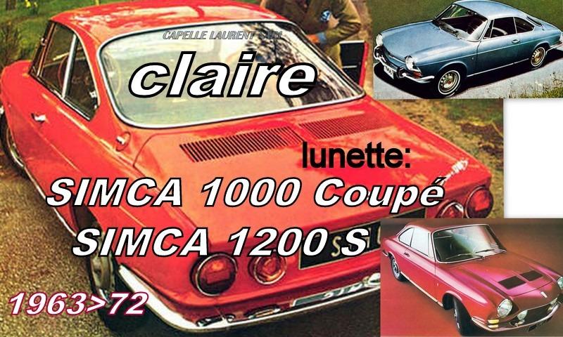 SIMCA 1000. 1200S. 1000 Coupé. GC PARE BRISE NEUF LesAnciennes.com