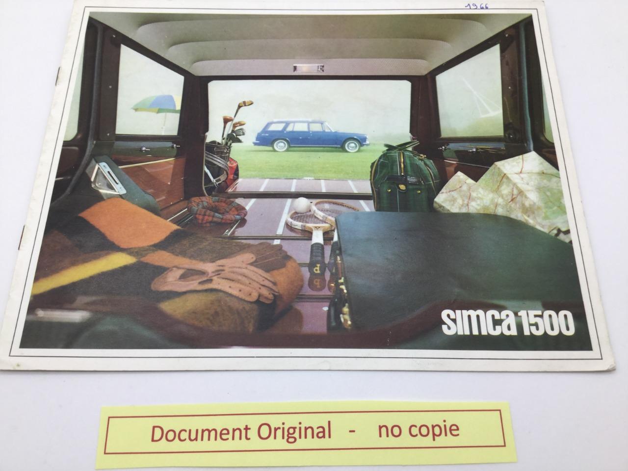 Plaquette publicitaire Simca 1500 break LesAnciennes.com