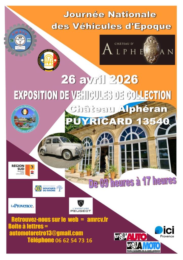 JNVE 2026 DE L'AMRCV AU CHATEAU ALPHERAN LE 26 AVRIL 2026 LesAnciennes.com