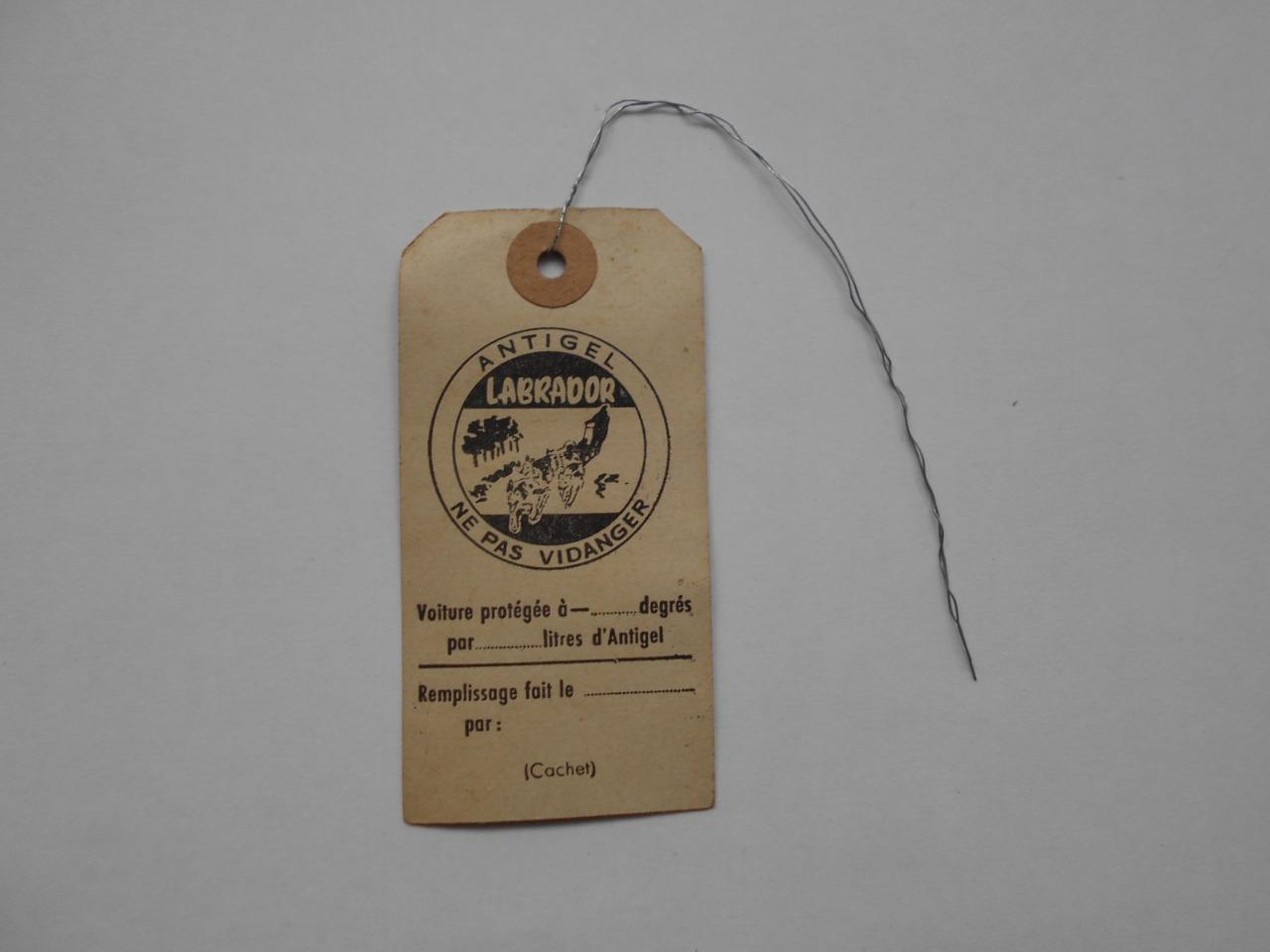 Etiquette Antigel LABRADOR LesAnciennes.com