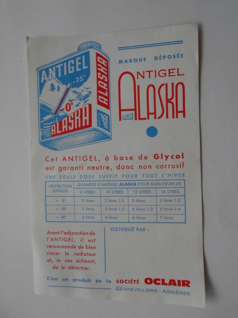 Affiche Antigel ALASKA LesAnciennes.com