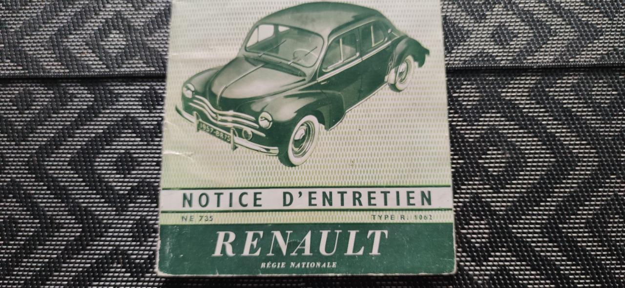 Livret d'entretien RENAULT 4CV 1957 LesAnciennes.com