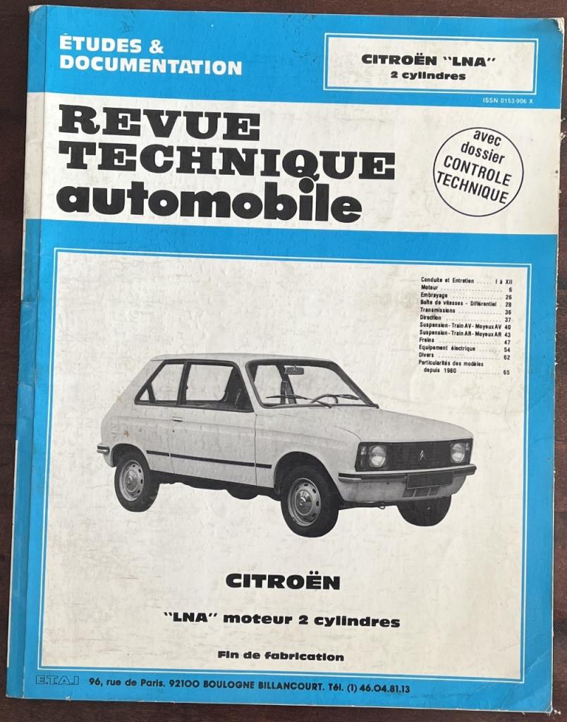 Revue technique automobile pour Citroen LNA LesAnciennes.com
