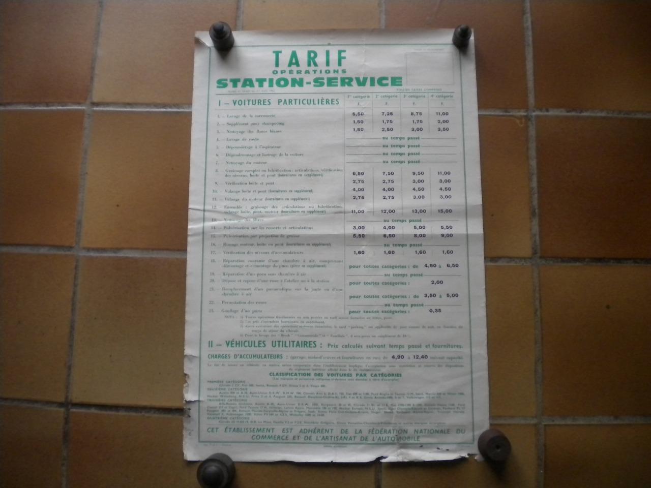 Tarif station service automobile époque LesAnciennes.com