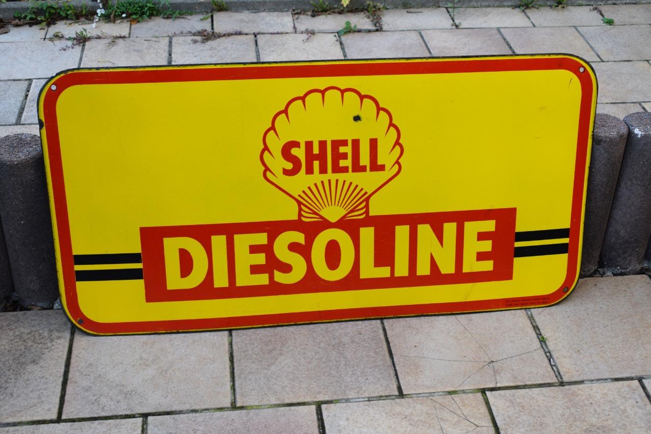 Plaque émaillée shell diesoline 1953 top état LesAnciennes.com