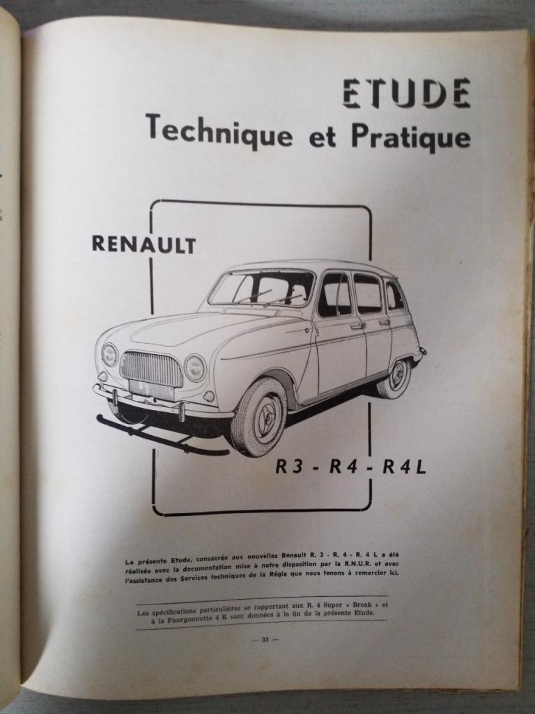 RTA RENAULT R3 et R4 février 1962 LesAnciennes.com