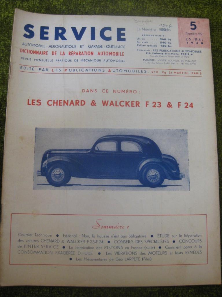 Chenard et Walcker F23 & F24. Service RTA LesAnciennes.com