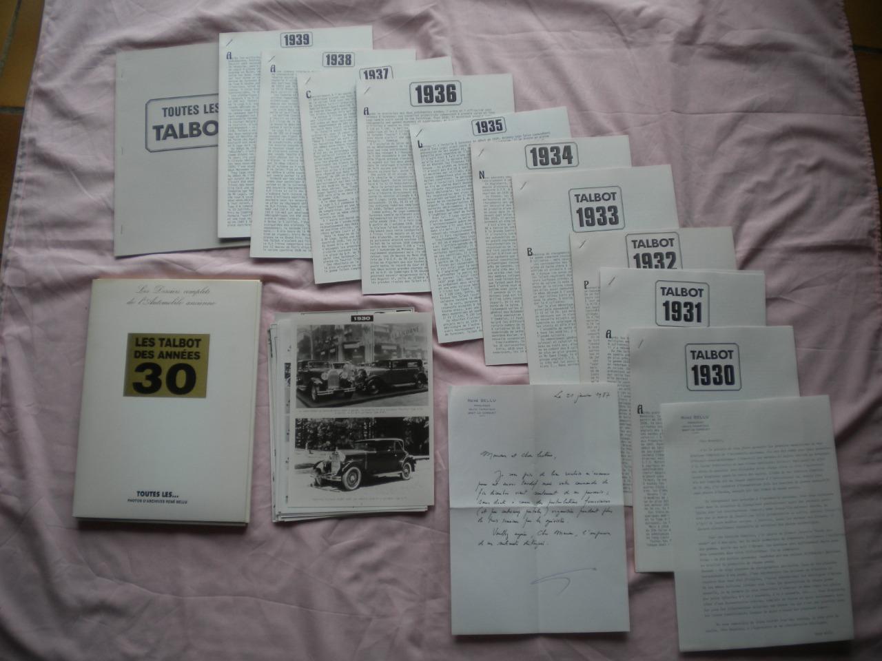 Les Talbot des années 30 , Dossiers complets LesAnciennes.com